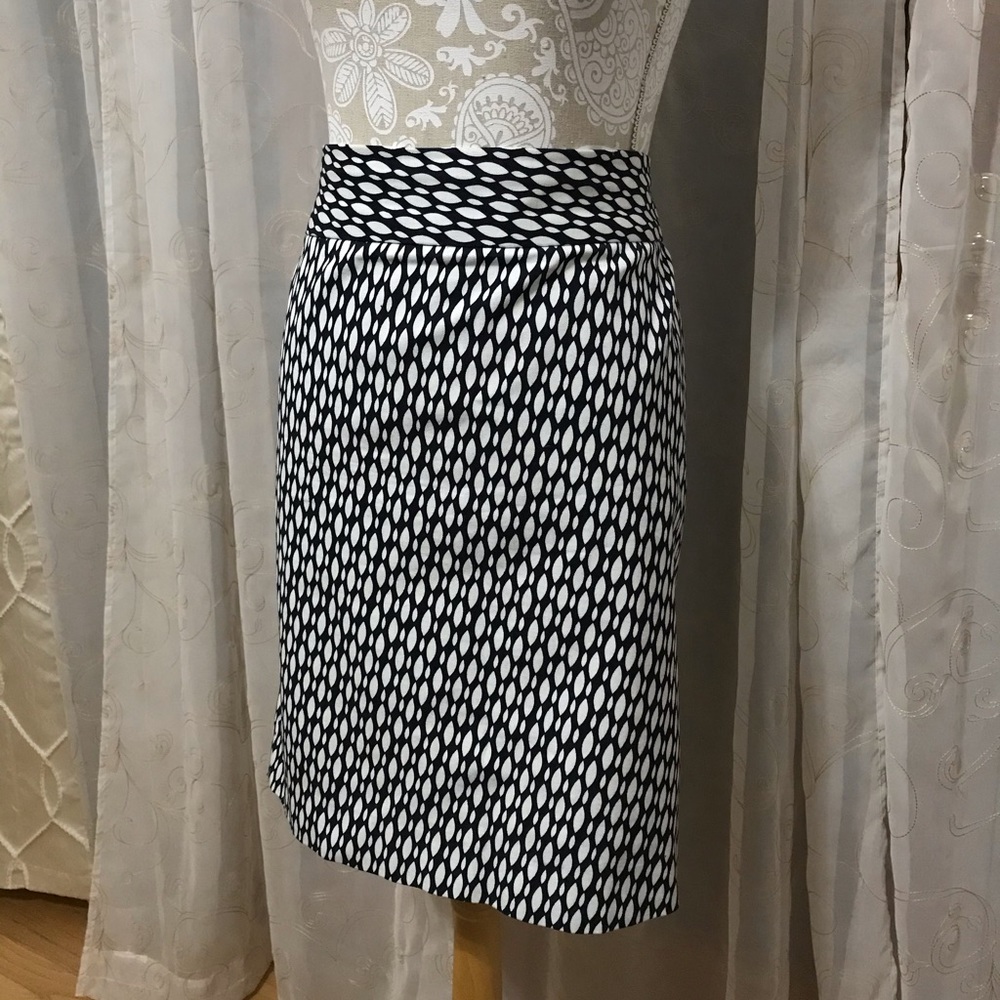 Banana Republic Navy Ivory Straight Skirt, Size 14